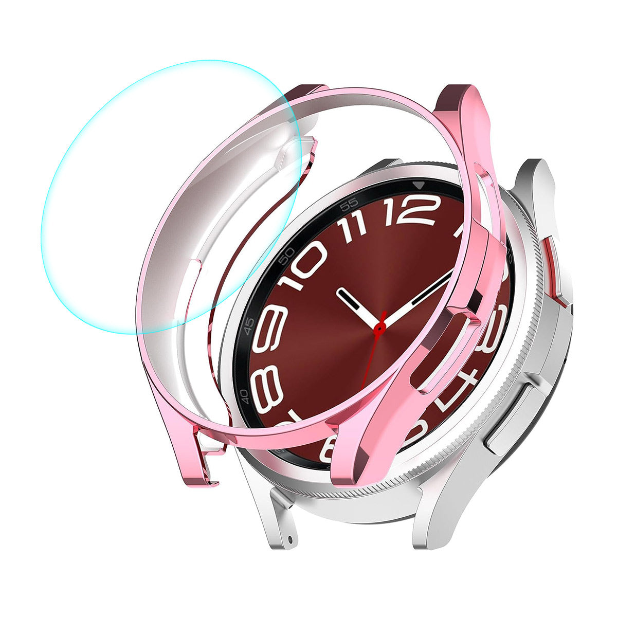 ENKAY HAT PRINCE For Samsung Galaxy Watch6 Classic 43mm Half-Cover TPU Watch Case Electroplating Frame with 0.2mm 9H Tempered Glass Screen Film ENKAY HAT PRINCE For Samsung Galaxy Watch6 Classic 43mm Half-Cover TPU Watch Case Electroplating Frame with 0.2mm 9H Tempered Glass Screen Film
